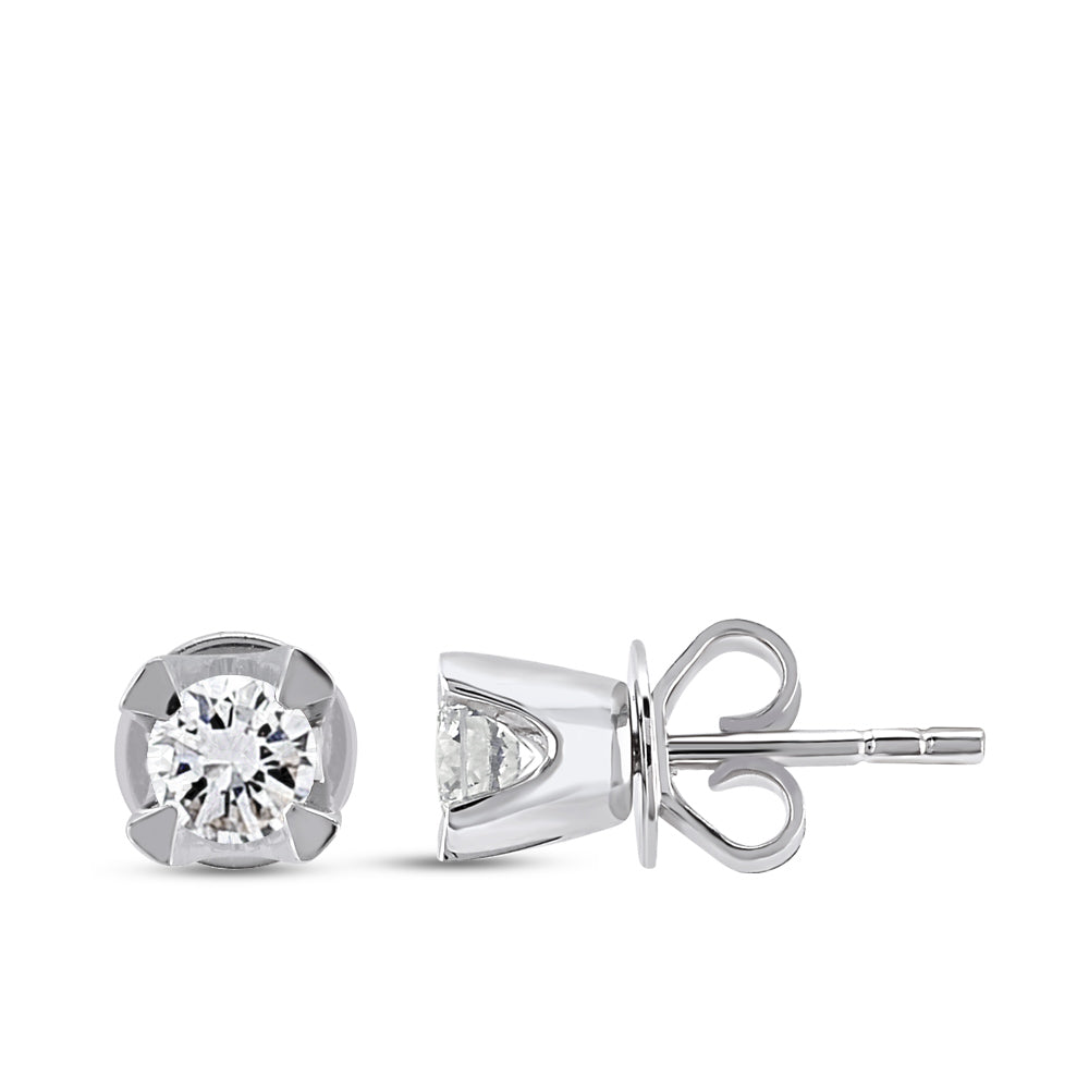 Solitaire Diamond Stud Earrings