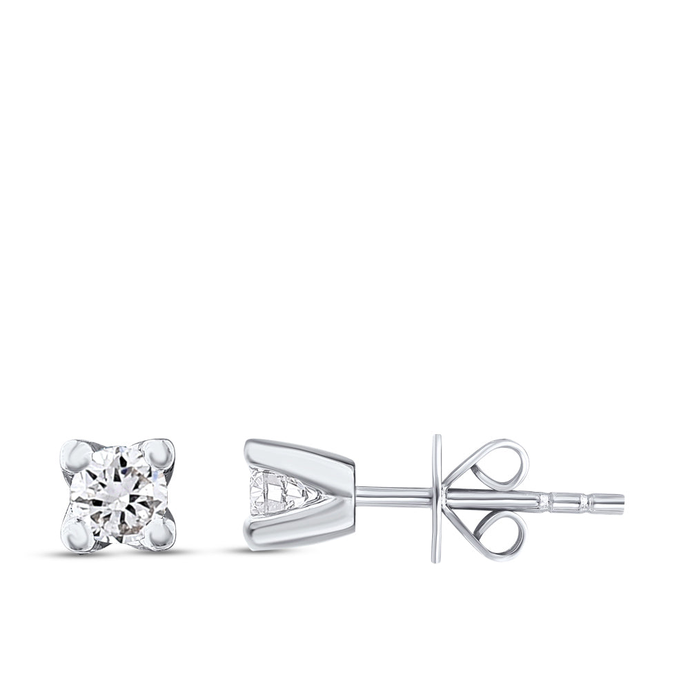 Solitaire Diamond Stud Earrings