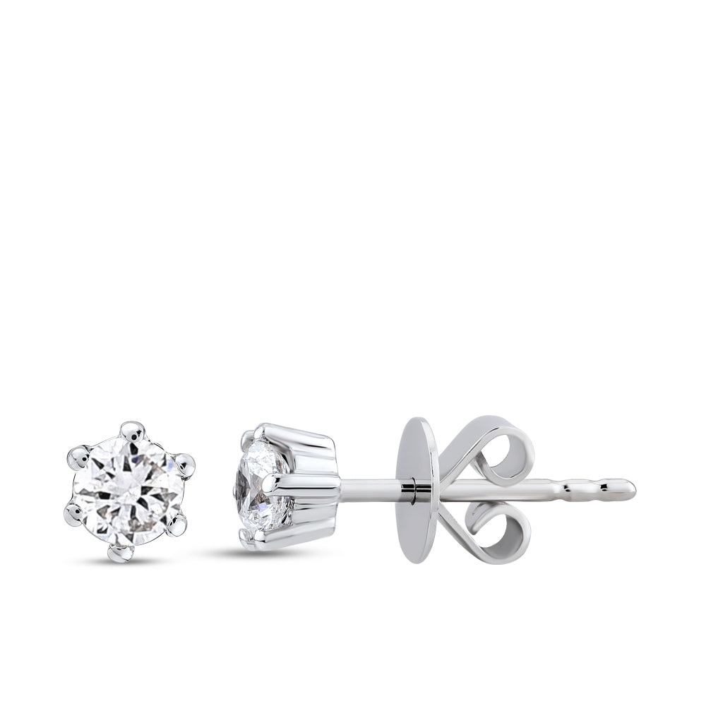 Solitaire Diamond Stud Earrings