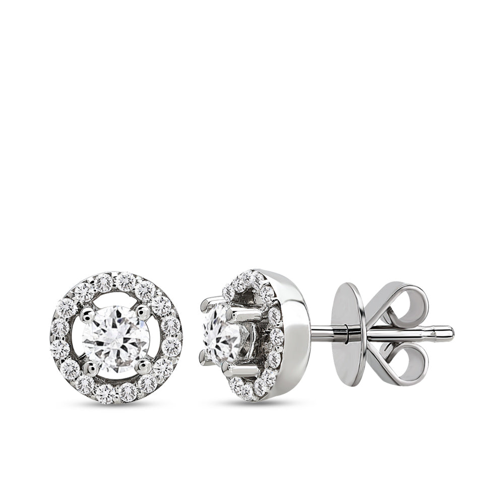 Solitaire Diamond Stud Earrings