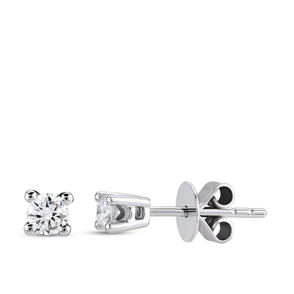 Solitaire Diamond Stud Earrings