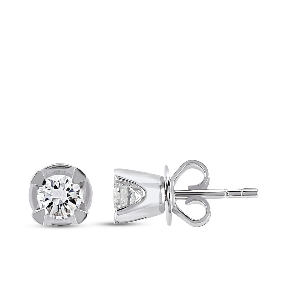 Solitaire Diamond Stud Earrings