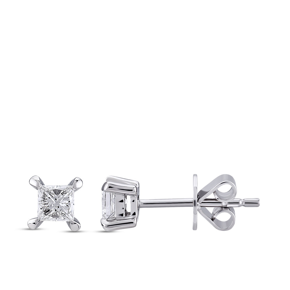 Solitaire Diamond Stud Earrings