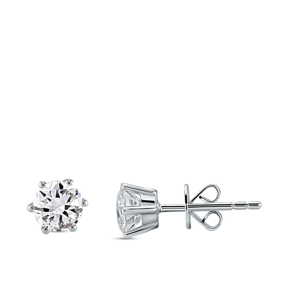 Solitaire Diamond Stud Earrings