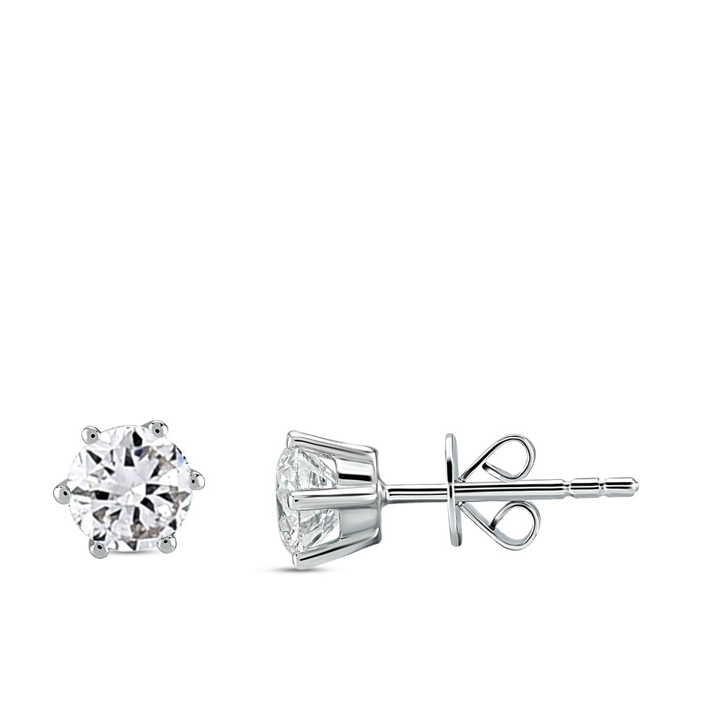 Solitaire Diamond Stud Earrings