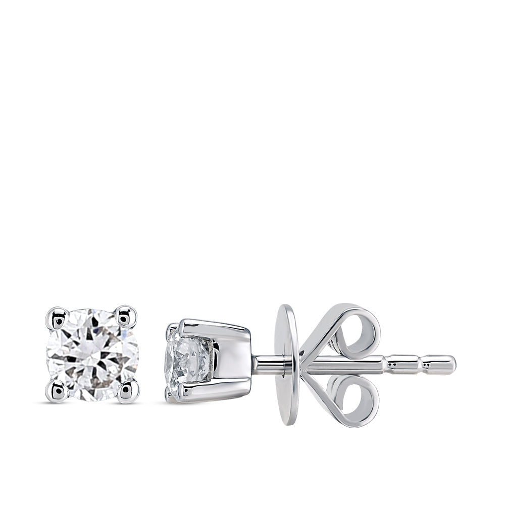 Solitaire Diamond Stud Earrings