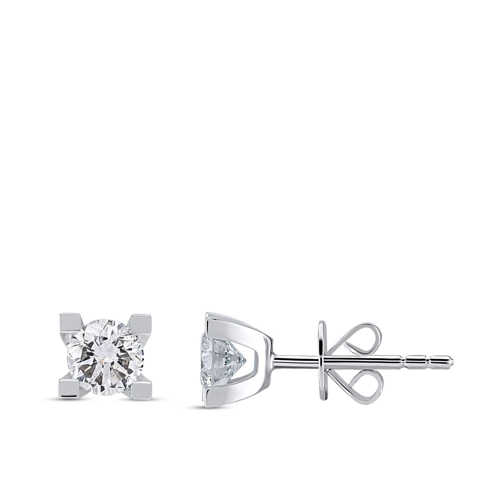 Solitaire Diamond Stud Earrings