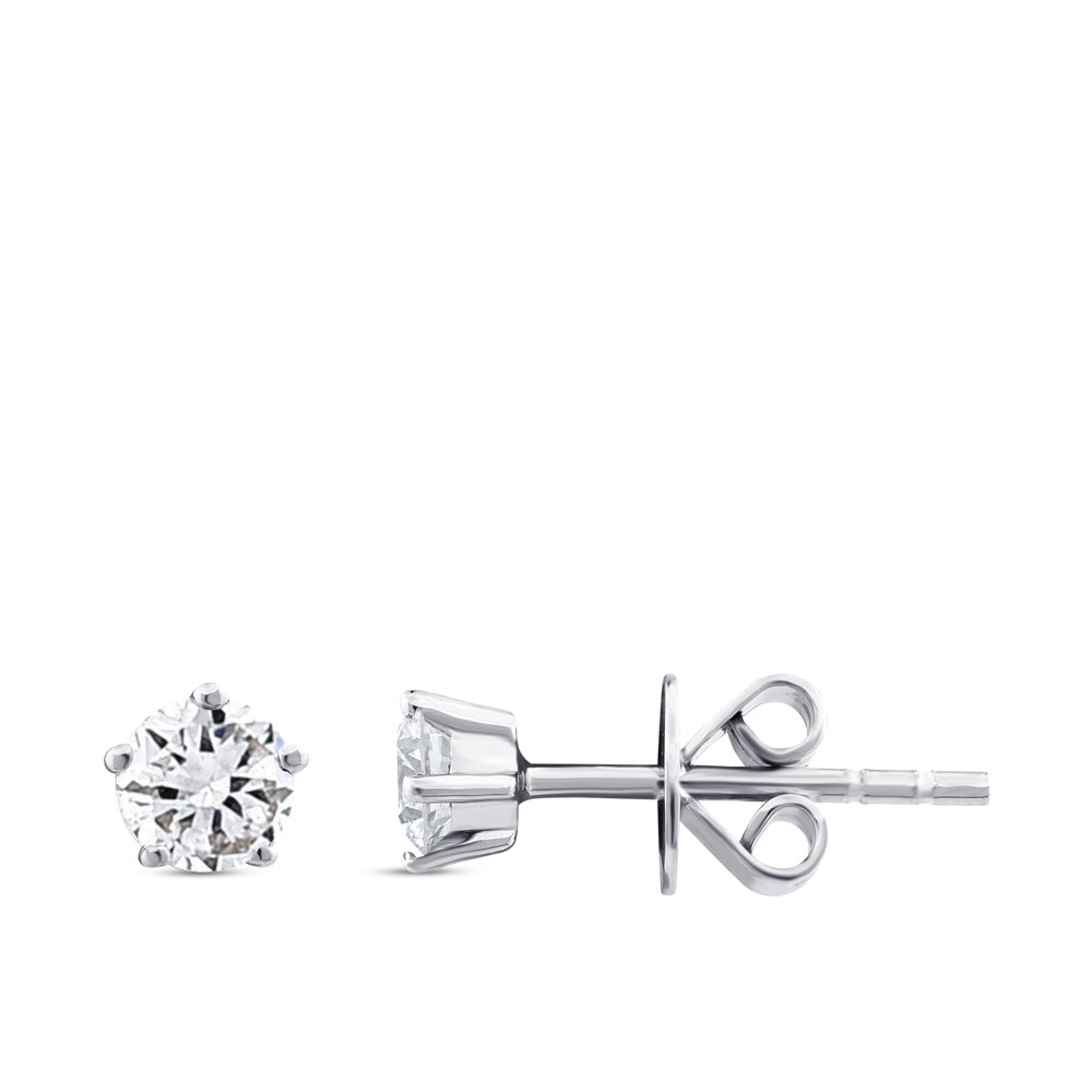 Solitaire Diamond Stud Earrings