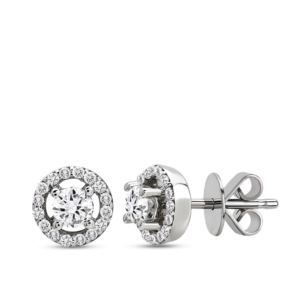 Solitaire Diamond Stud Earrings