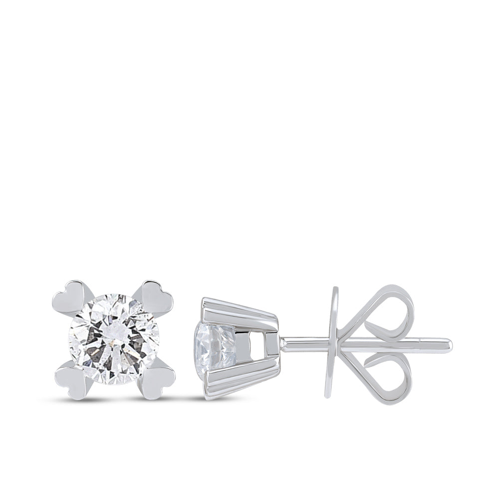 Solitaire Diamond Stud Earrings