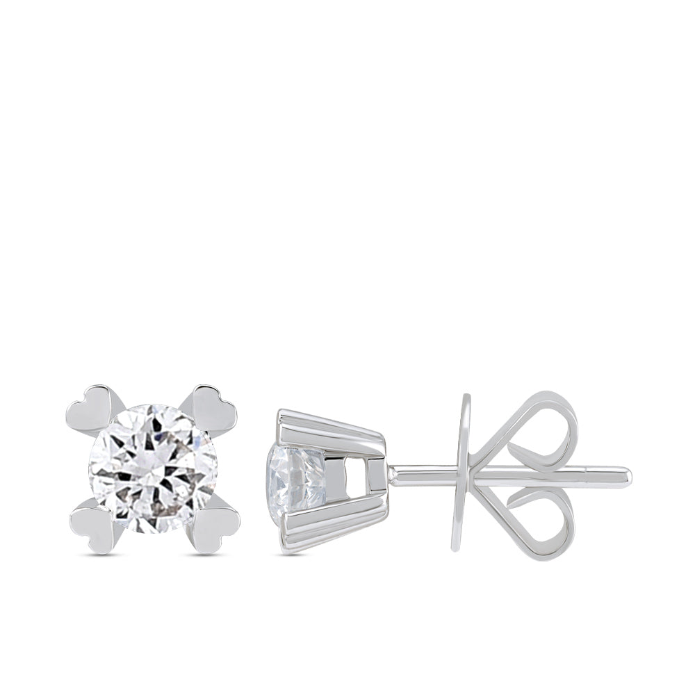 Solitaire Diamond Stud Earrings