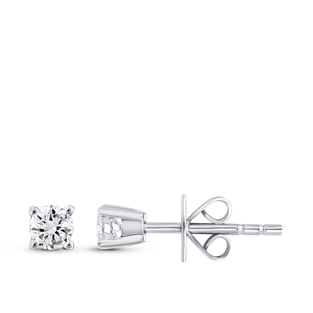 Solitaire Diamond Stud Earrings