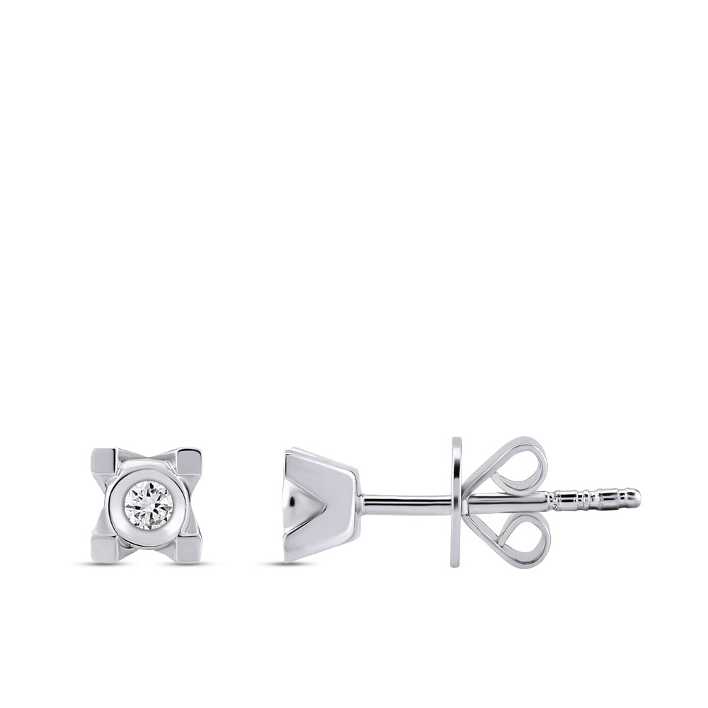 Solitaire Diamond Stud Earrings