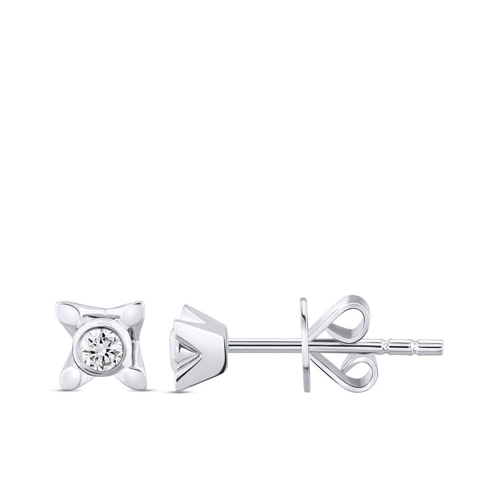 Solitaire Diamond Stud Earrings