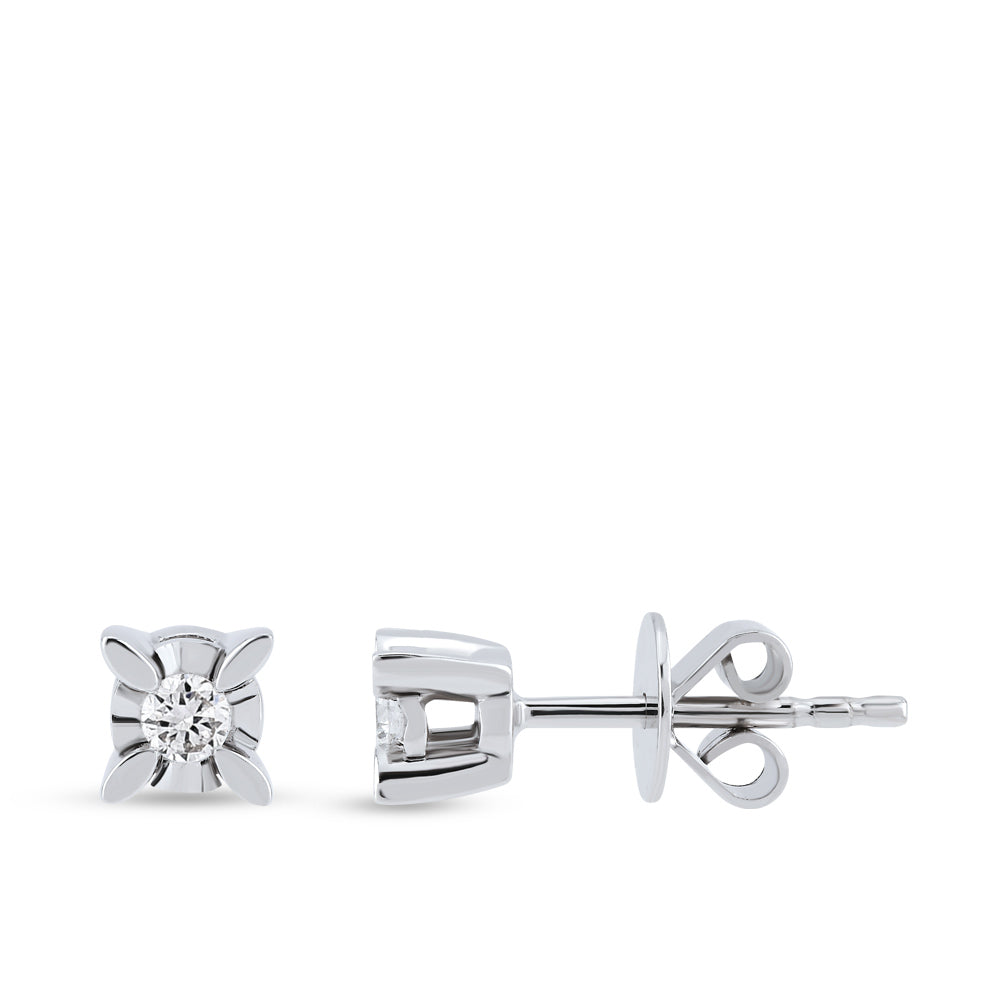 Solitaire Diamond Stud Earrings