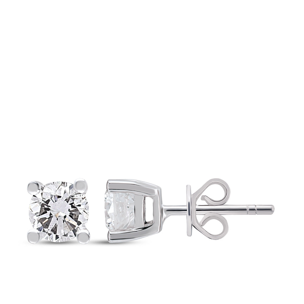 Solitaire Diamond Stud Earrings