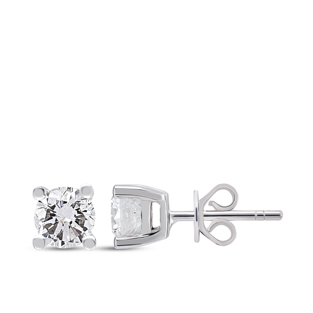 Solitaire Diamond Stud Earrings
