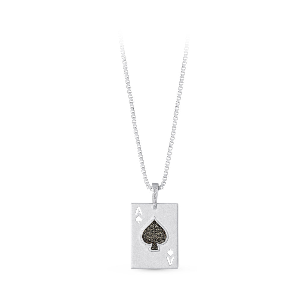 Ace of Spades Silver Necklace