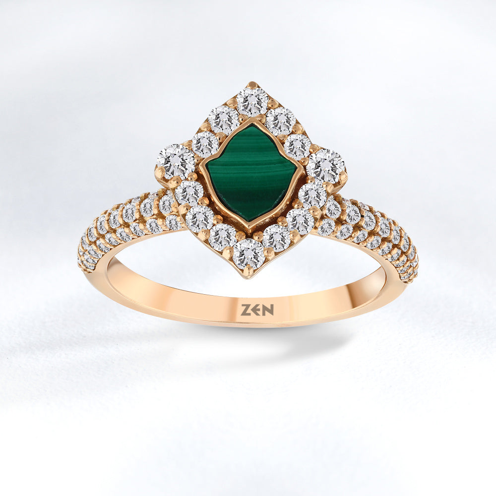 Malachite Diamond Ring