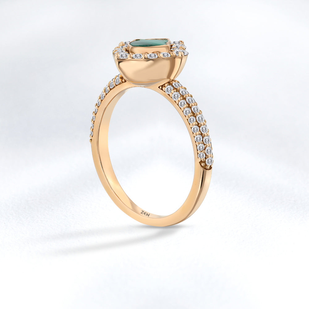 Malachite Diamond Ring