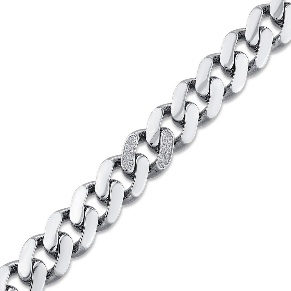 Men Silver Diamond Bracelet