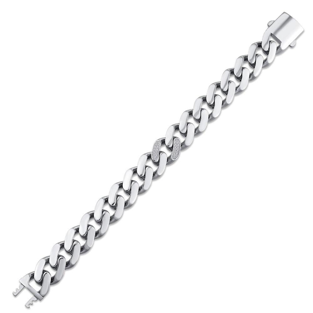 Men Silver Diamond Bracelet