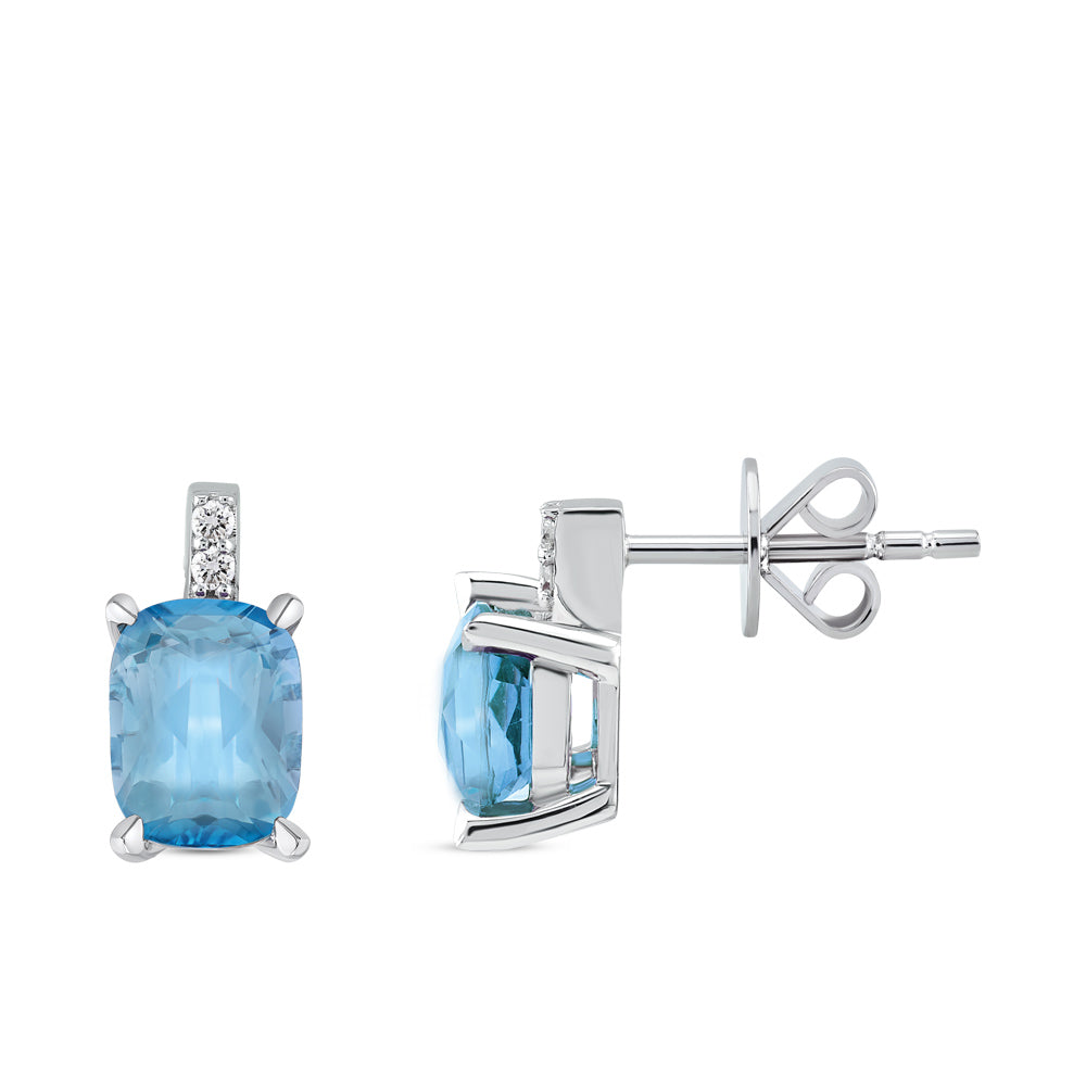 Blue Topaz Stud Earrings