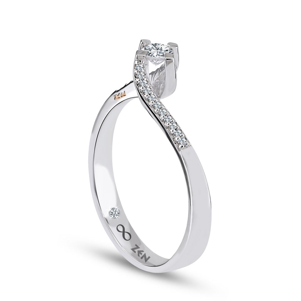 Sidestone Diamond Engagement Ring