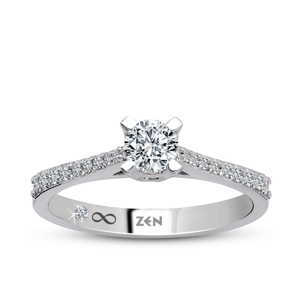 Sidestone Diamond Engagement Ring