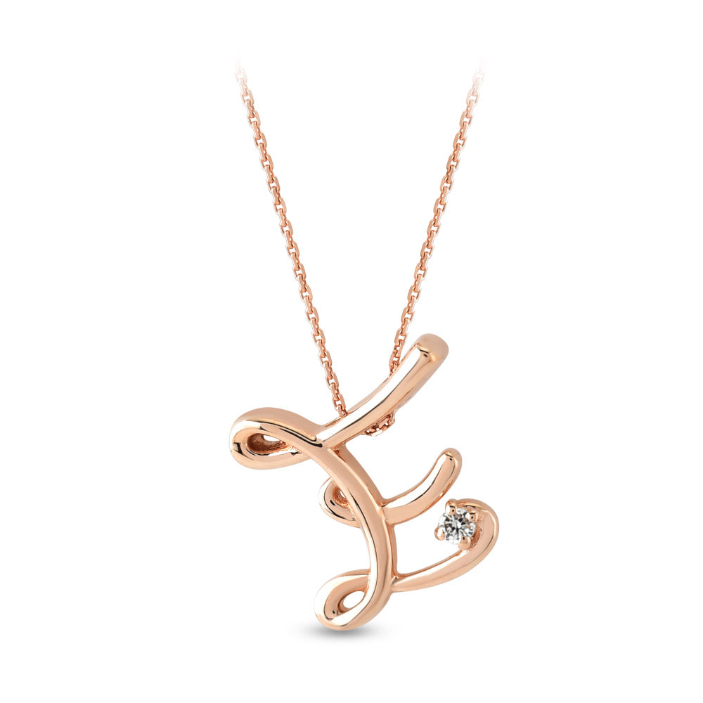 Diamond Initial Necklace E