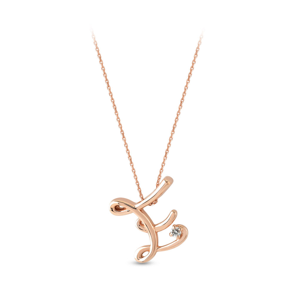 Diamond Initial Necklace E