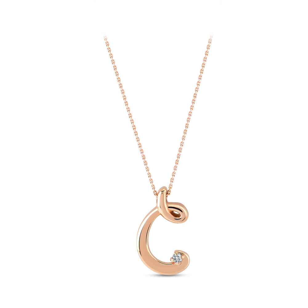 Diamond Initial Necklace C