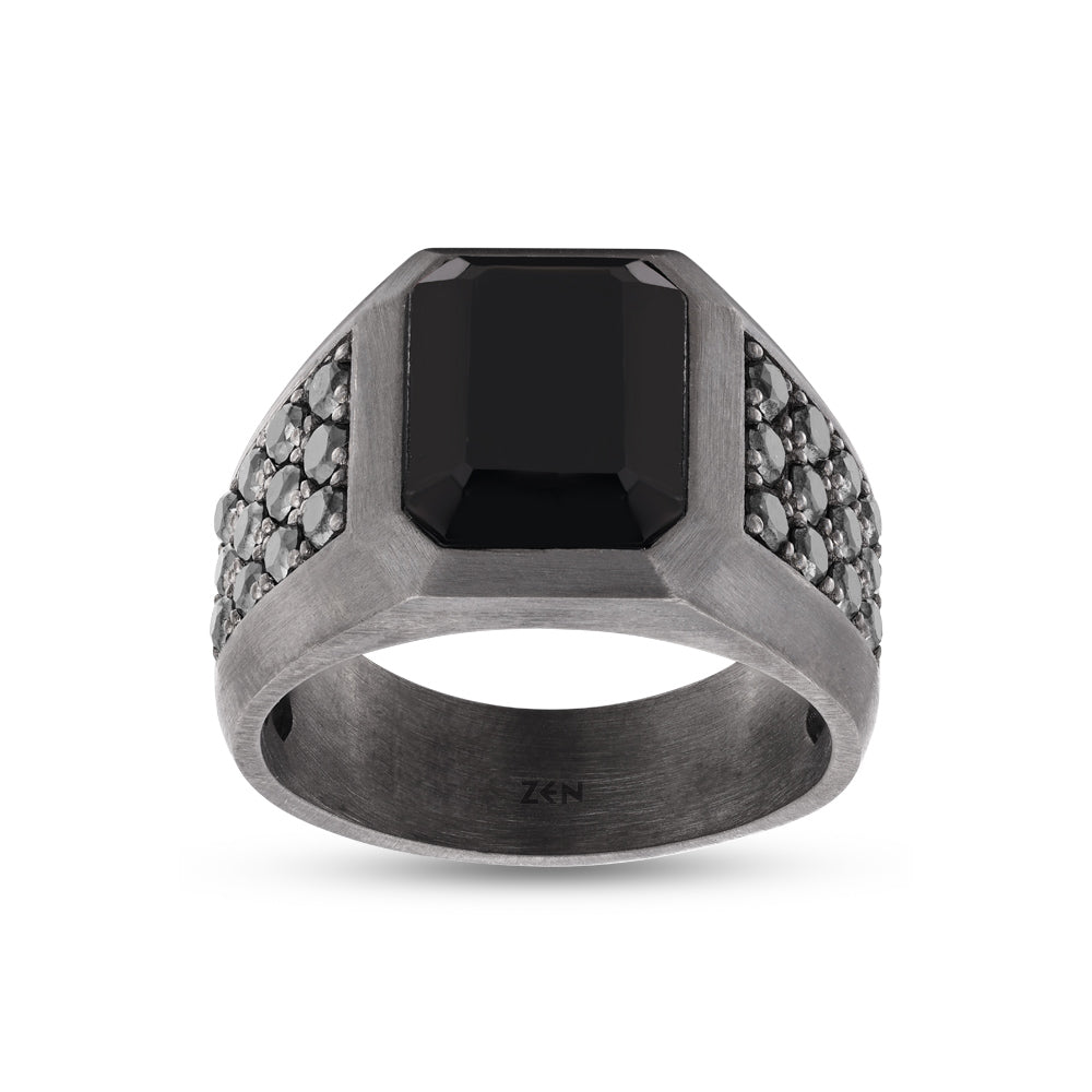 Men Silver Diamond Ring