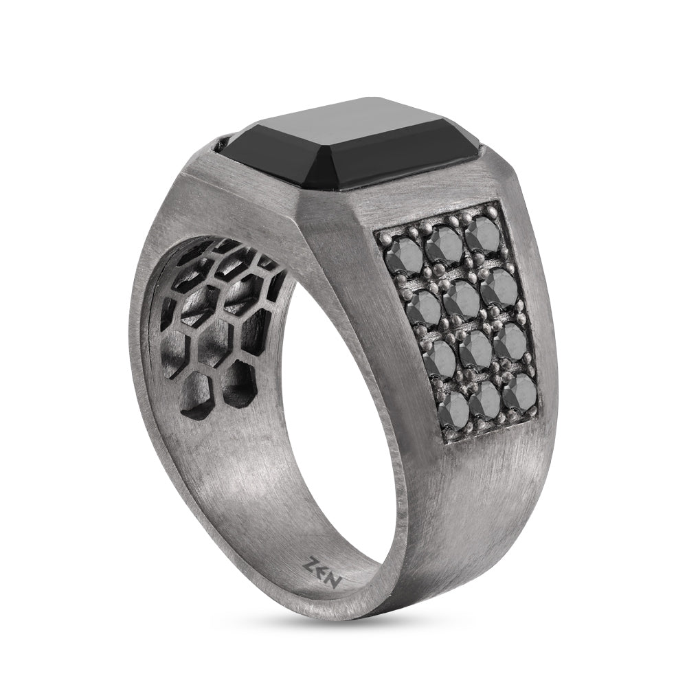 Men Silver Diamond Ring