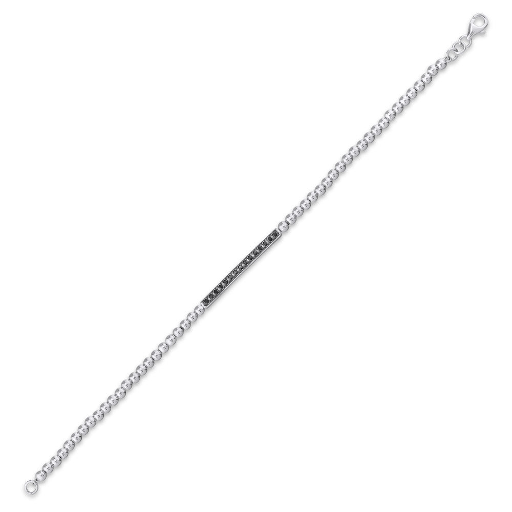 Men Silver Diamond Bracelet