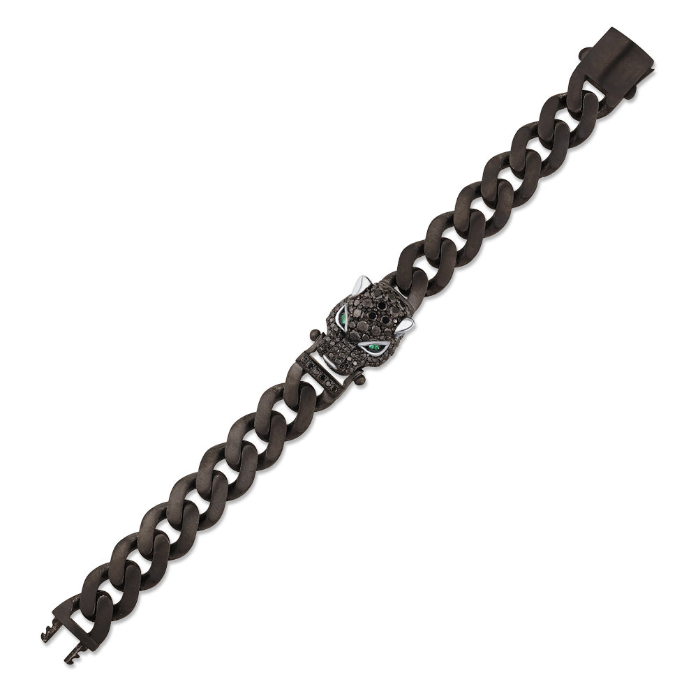 Men Silver Diamond Bracelet