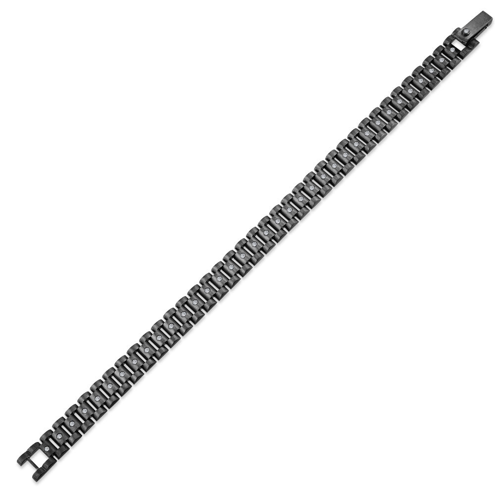 Men Silver Diamond Bracelet
