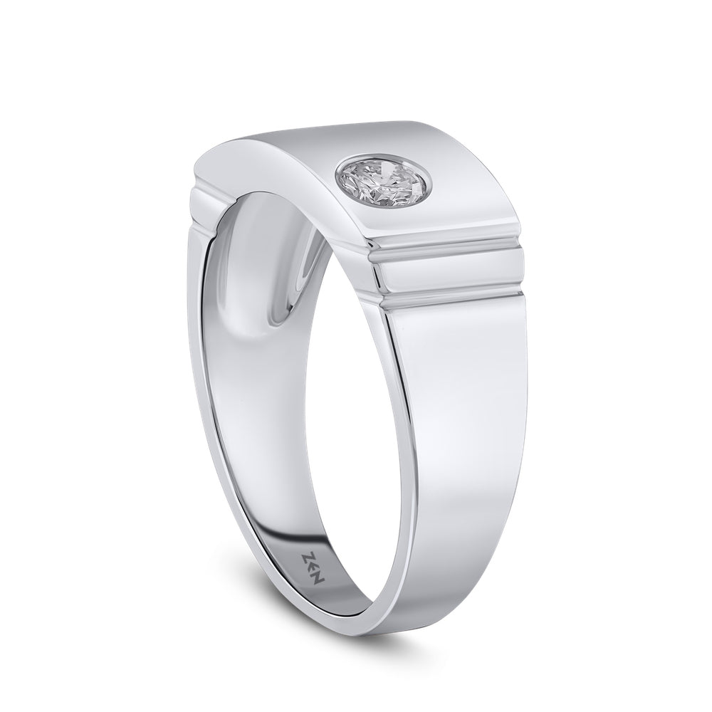 Men's Silver Diamond Ring