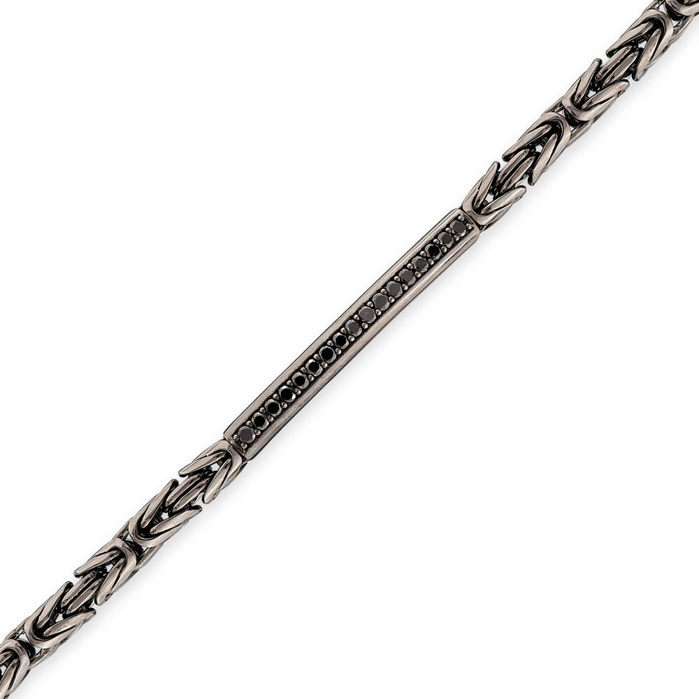 Men Silver Diamond Bracelet