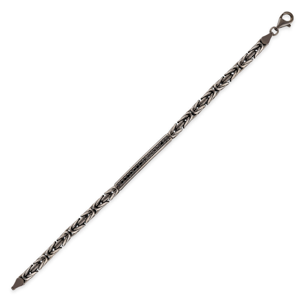Men Silver Diamond Bracelet