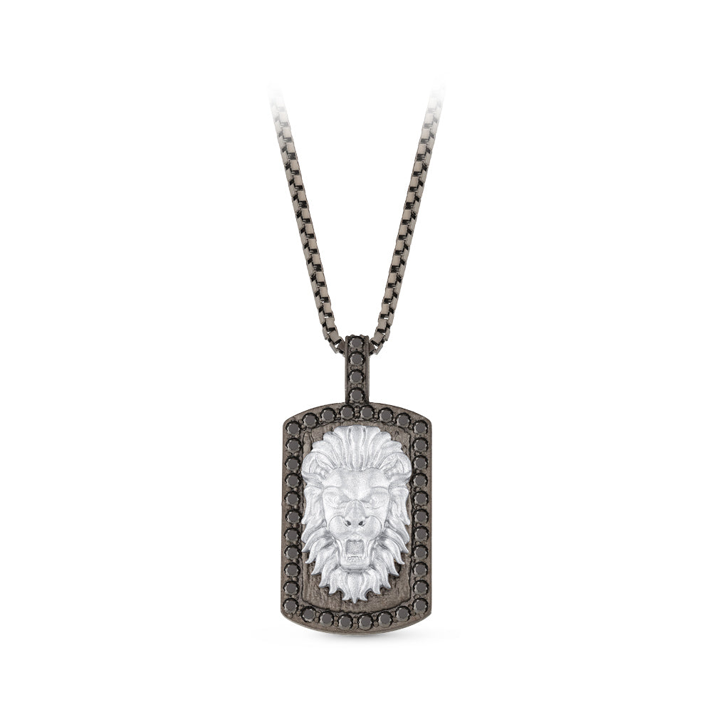 Men Silver Diamond Necklace