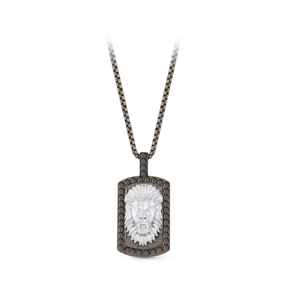 Men Silver Diamond Necklace