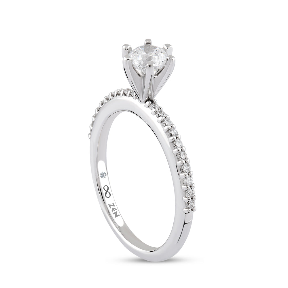 Sidestone Diamond Engagement Ring