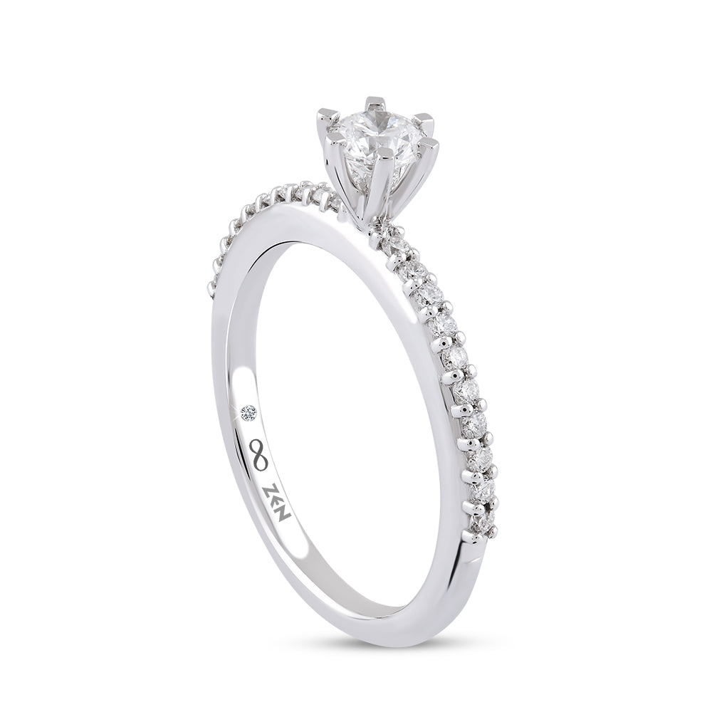 Sidestone Diamond Engagement Ring