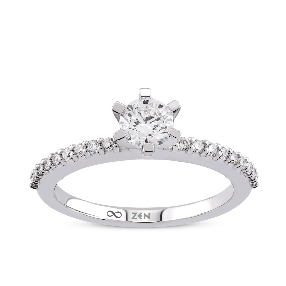 Sidestone Diamond Engagement Ring