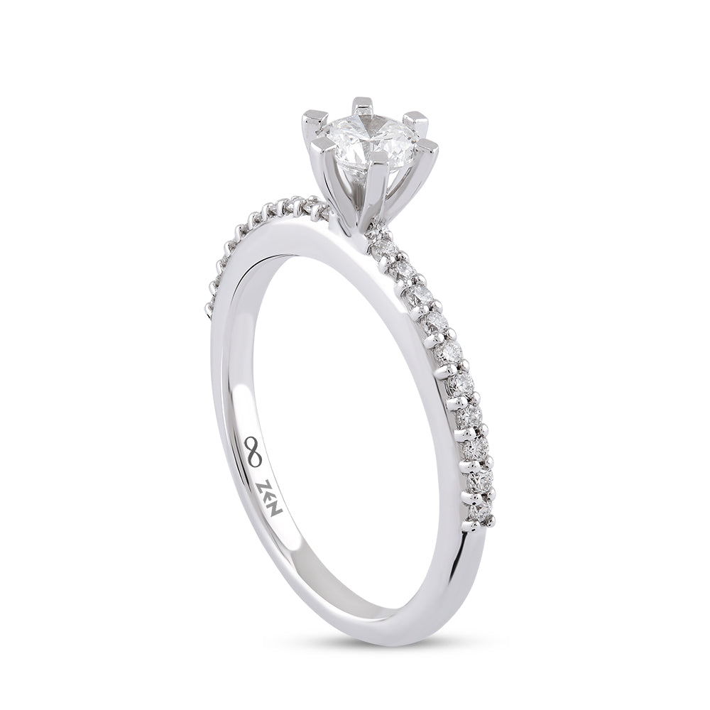 Sidestone Diamond Engagement Ring