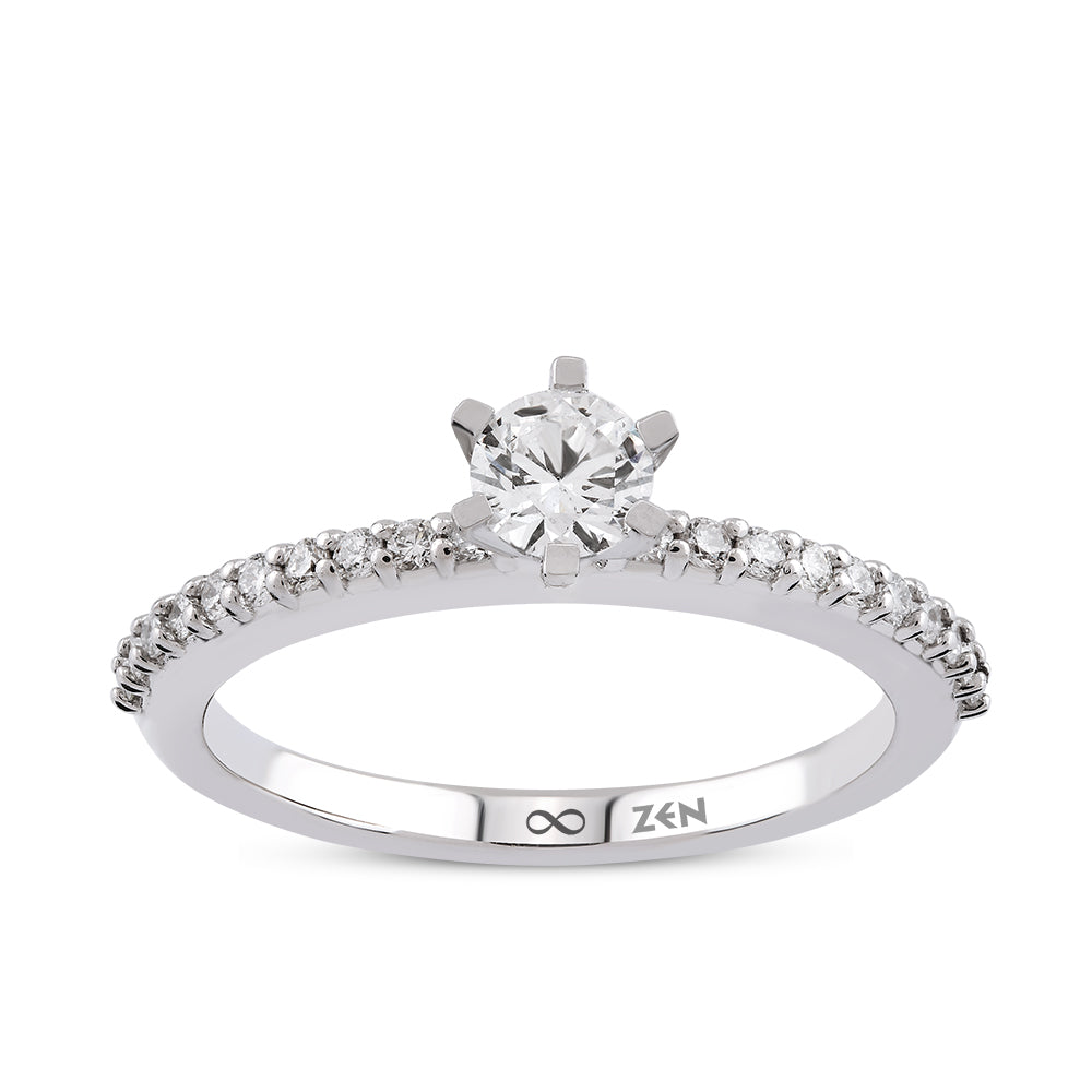 Sidestone Diamond Engagement Ring