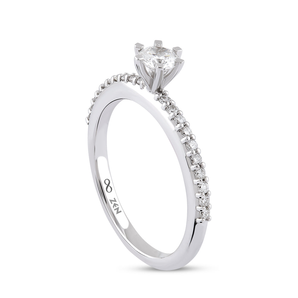 Sidestone Diamond Engagement Ring