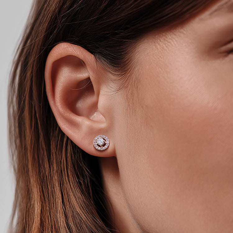 Solitaire Diamond Stud Earrings