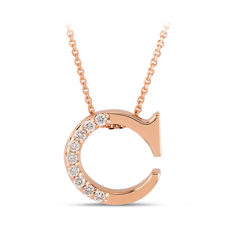 Diamond Initial Necklace C